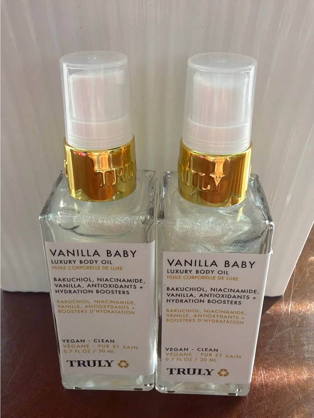 TRULY Vanilla Baby Luxury Body Oil — White & Gold Accents